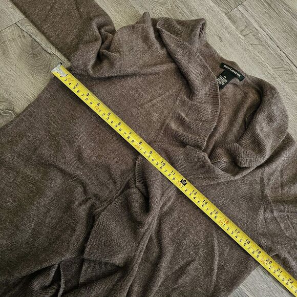 Boho soft romantic cardigan mocha ruffle-trim fairycore renaissance medieval XL - Picture 3 of 5